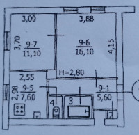 Продается 2 - х комнатная квартира, пос. Красная Звезда, район шахты Ленина, арт. 1270